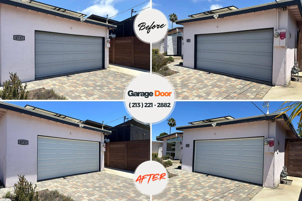Before and after: garage door repair Calipatria, CA